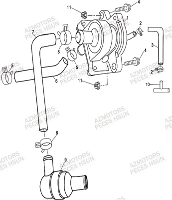 Injection D Air Secondaire HSUN Pièces Quad HSUN R7 - 700cc 4x4 EFI