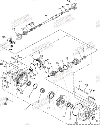 Pont Avant HSUN Pièces Quad HSUN R7 - 700cc 4x4 EFI