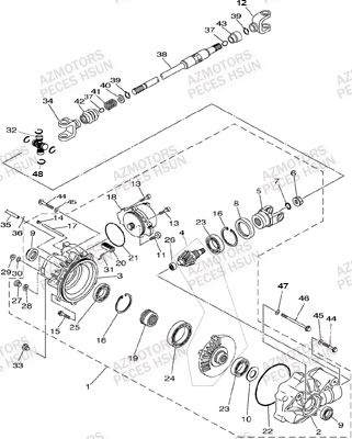 PONT_AVANT HSUN Pièces Quad HSUN R7 4x4 EFI