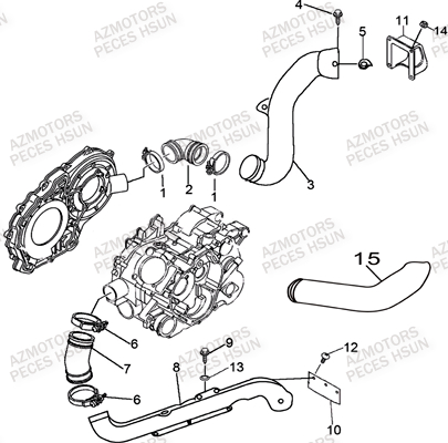Prises D Air HSUN Pièces Quad HSUN R7 - 700cc 4x4 EFI