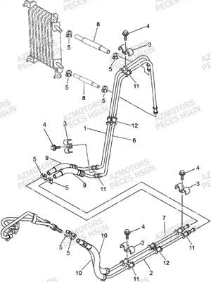 Refroidissement Par Huile HSUN Pièces Quad HSUN R7 - 700cc 4x4 EFI