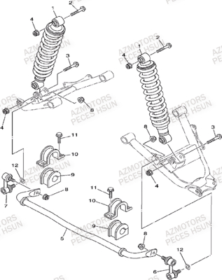 Suspension Arriere HSUN Pièces Quad HSUN R7 - 700cc 4x4 EFI