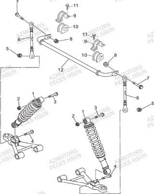 Suspension Avant HSUN Pièces Quad HSUN R7 - 700cc 4x4 EFI