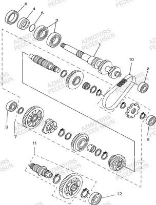 TRANSMISSION HSUN Pièces Quad HSUN R7 4x4 EFI