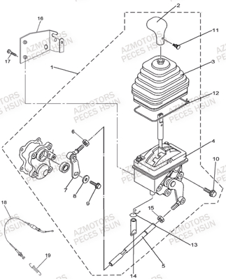 Tringlerie De Vitesses HSUN Pièces Quad HSUN R7 - 700cc 4x4 EFI