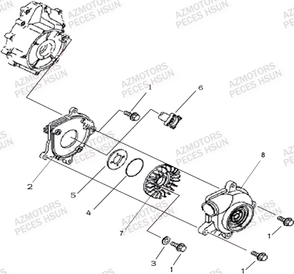 Ventilateur HSUN Pièces Quad HSUN R7 - 700cc 4x4 EFI