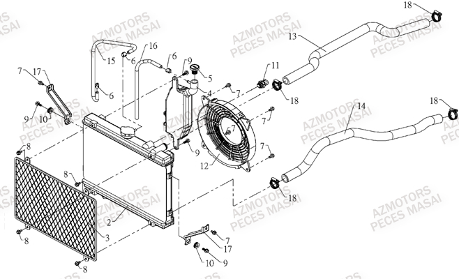 Refroidissement MASAI Pièces Quad R700 DRIFT