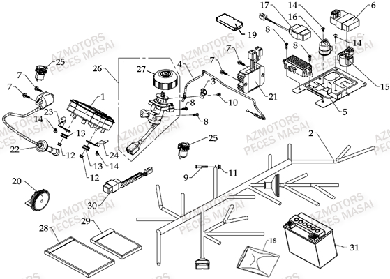 SYSTEME_ELECTRIQUE MASAI Pièces Quad R700-R700 DRIFT/OFF ROAD