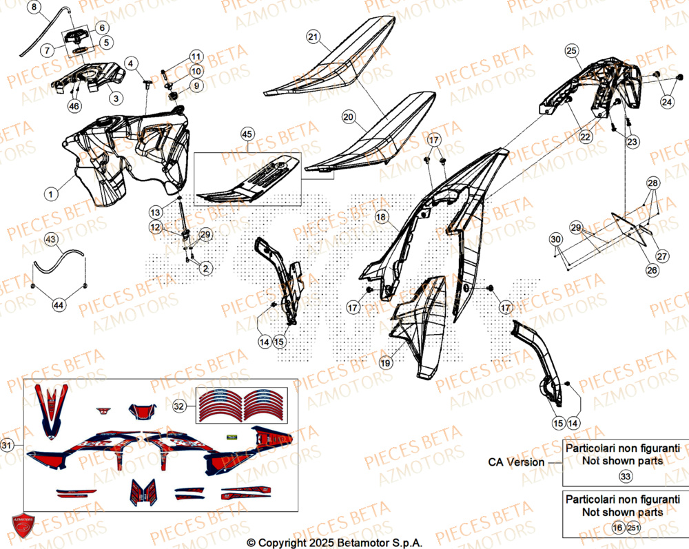 Carenage Arriere BETA Pieces Beta RR 200 RACE 2T - 2026