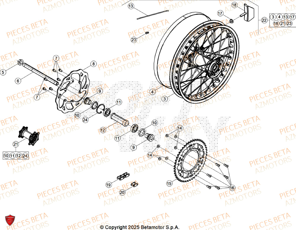 Roue Arriere BETA Pieces Beta RR 200 RACE 2T - 2026