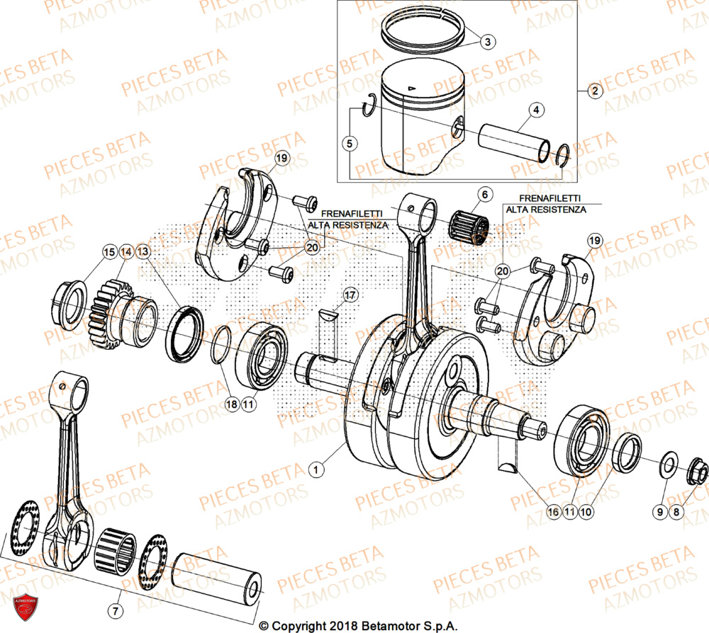 Vilebrequin BETA Pieces Beta RR 200 RACE 2T - 2026
