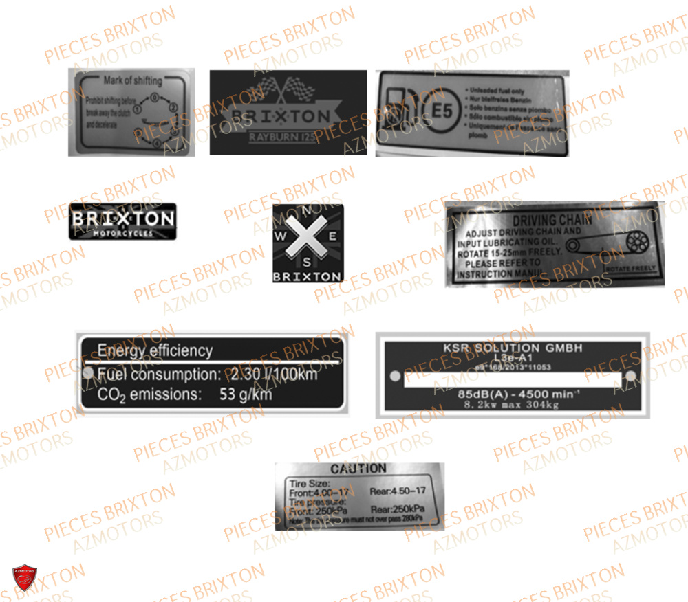 Autocollant BRIXTON Pièces Brixton RAYBURN 125 EURO 5