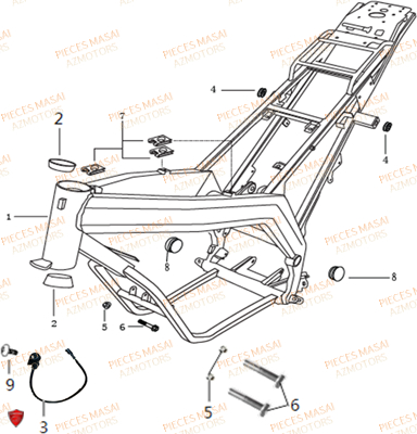 Chassis MASAI Pièces Moto RAZER 50cc
