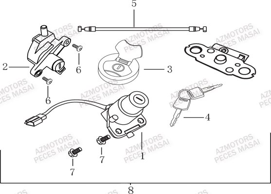 ENSEMBLE SERRURE AZMOTORS RAZER 50