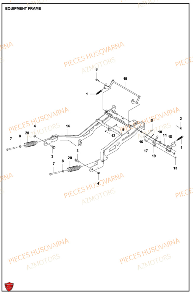 Chassis 2 HUSQVARNA PIECES TONDEUSE AUTOPORTEE RC318T HUSQVARNA