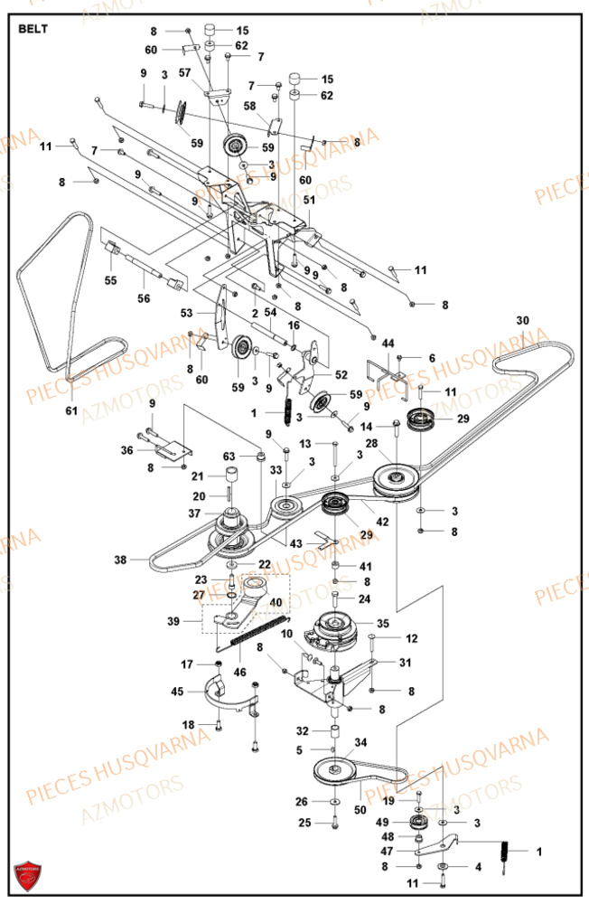 Courroie HUSQVARNA PIECES TONDEUSE AUTOPORTEE RC318T HUSQVARNA
