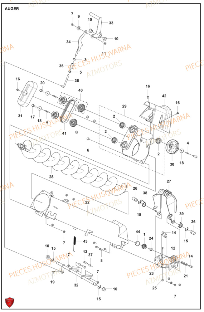 Vis Sans Fin HUSQVARNA PIECES TONDEUSE AUTOPORTEE RC318T HUSQVARNA