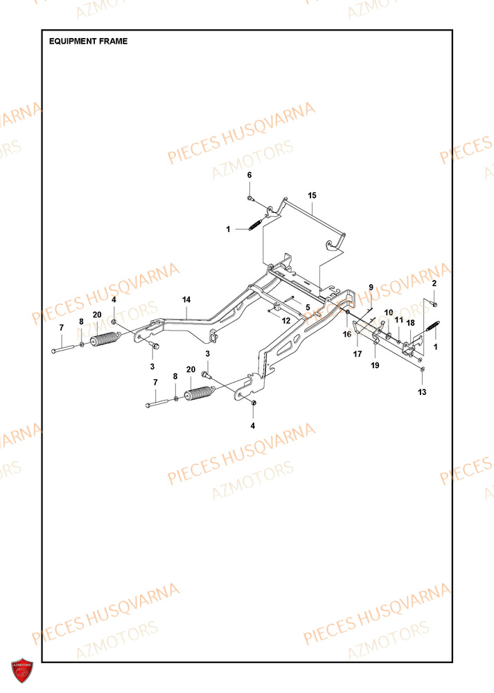 Chassis 1 HUSQVARNA PIECES TONDEUSE AUTOPORTEE RC 320TS AWD RIDER HUSQVARNA