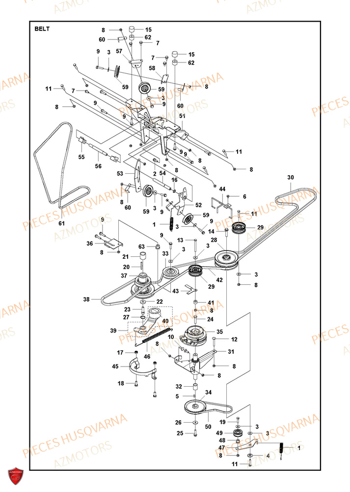 Courroie HUSQVARNA PIECES TONDEUSE AUTOPORTEE RC 320TS AWD RIDER HUSQVARNA