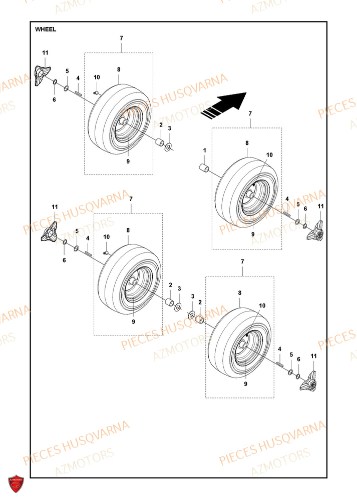 Roues Et Pneus HUSQVARNA PIECES TONDEUSE AUTOPORTEE RC 320TS AWD RIDER HUSQVARNA