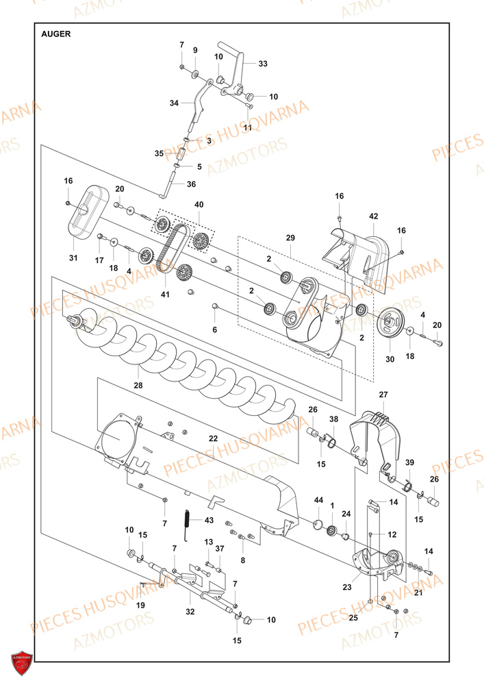 Vis Sans Fin HUSQVARNA PIECES TONDEUSE AUTOPORTEE RC 320TS AWD RIDER HUSQVARNA