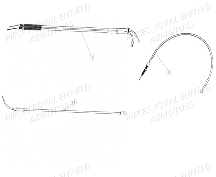 Cables ROYAL ENFIELD Pieces ROYAL_ENFIELD CLASSIC 500 REDDITCH (E4) RED / BLUE / GREEN (2017-2019)

