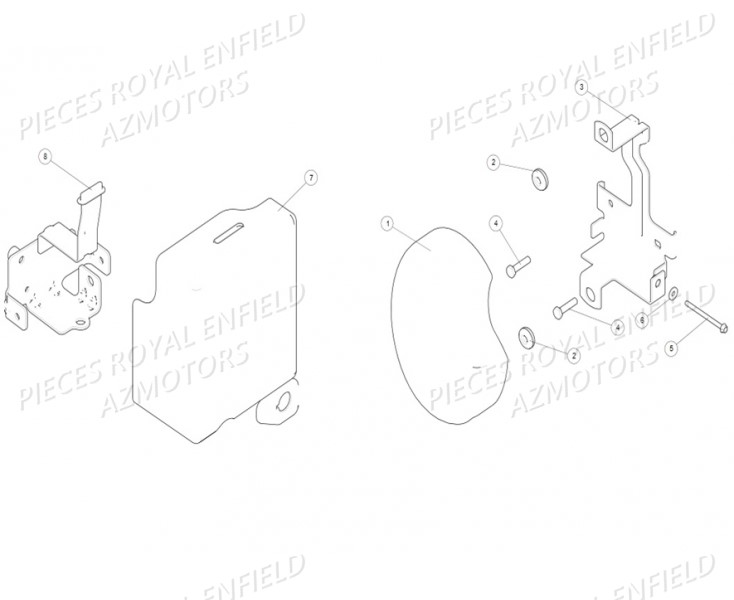 Caches Latereaux ROYAL ENFIELD Pieces ROYAL_ENFIELD CLASSIC 500 REDDITCH (E4) RED / BLUE / GREEN (2017-2019)


