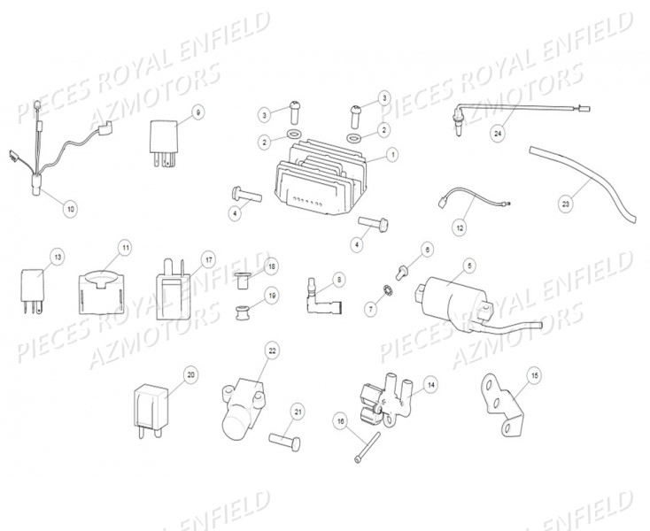 Composants Electriques ROYAL ENFIELD Pieces ROYAL_ENFIELD CLASSIC 500 REDDITCH (E4) RED / BLUE / GREEN (2017-2019)


