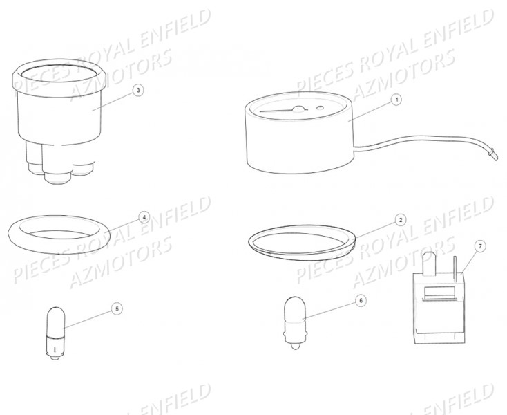Compteur ROYAL ENFIELD Pieces ROYAL_ENFIELD CLASSIC 500 REDDITCH (E4) RED / BLUE / GREEN (2017-2019)


