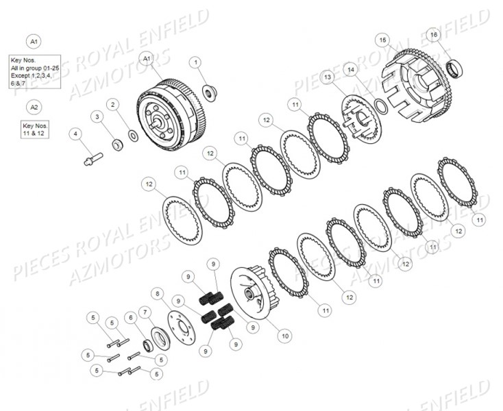 Embrayage ROYAL ENFIELD Pieces ROYAL_ENFIELD CLASSIC 500 REDDITCH (E4) RED / BLUE / GREEN (2017-2019)

