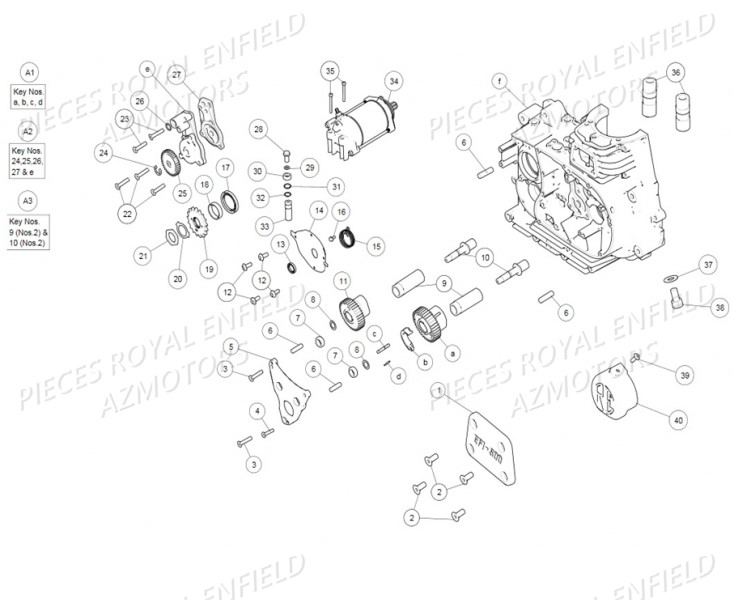 Pompe A Huile Demarreur Pignon Sbv ROYAL ENFIELD Pieces ROYAL_ENFIELD CLASSIC 500 REDDITCH (E4) RED / BLUE / GREEN (2017-2019)

