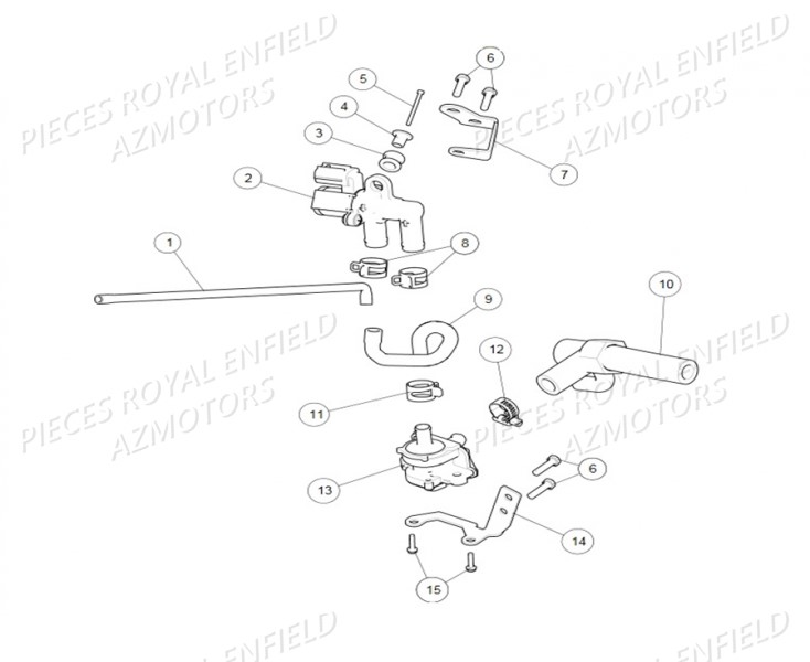 SYSTEME_ANTI-POLLUTION ROYAL ENFIELD Pieces ROYAL ENFIELD CLASSIC 500 REDDITCH (E4) RED / BLUE / GREEN (2017-2019)