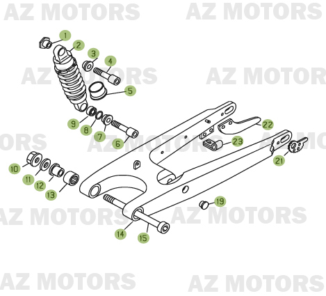 FOURCHE ARRIERE SUSPENSION AR BETA REV 3 125 06