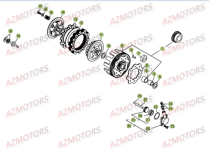 TRANSMISSION PRINCIPALE - EMBRAYAGE BETA Pièces BETA REV-3 125CC - [2008]