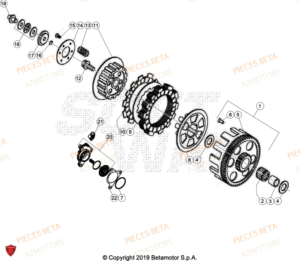 Embrayage AZMOTORS Pièces BETA REV 80 - (2025)
