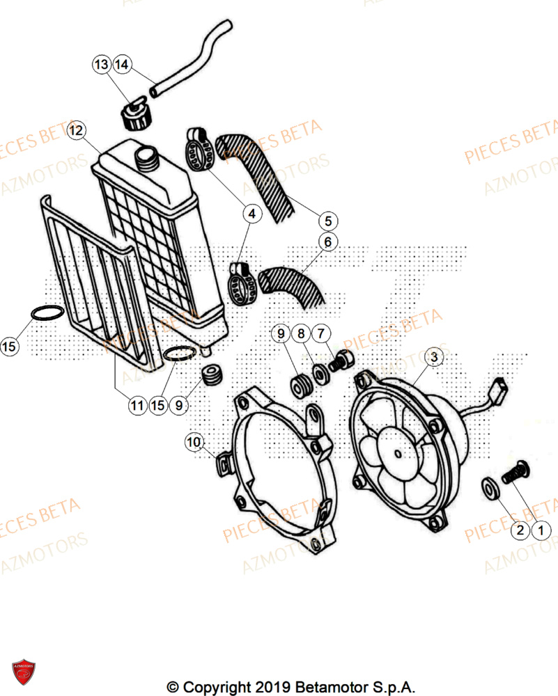 Radiateur AZMOTORS Pièces BETA REV 80 - (2025)