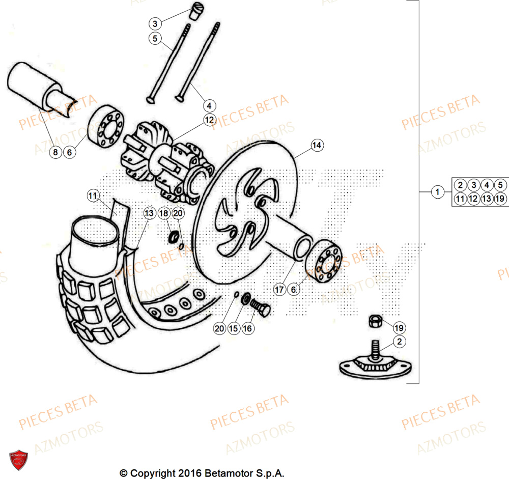 Roue Avant AZMOTORS Pièces BETA REV 80 - (2025)