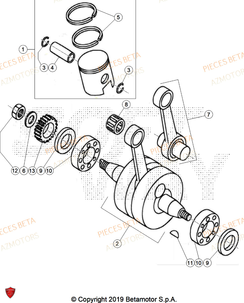 Vilebrequin AZMOTORS Pièces BETA REV 80 - (2025)