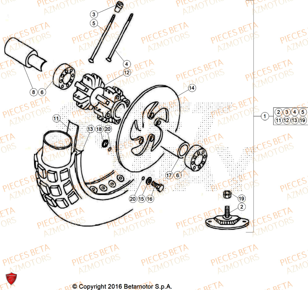Roue Avant BETA Pièces BETA REV 80 - (2026)