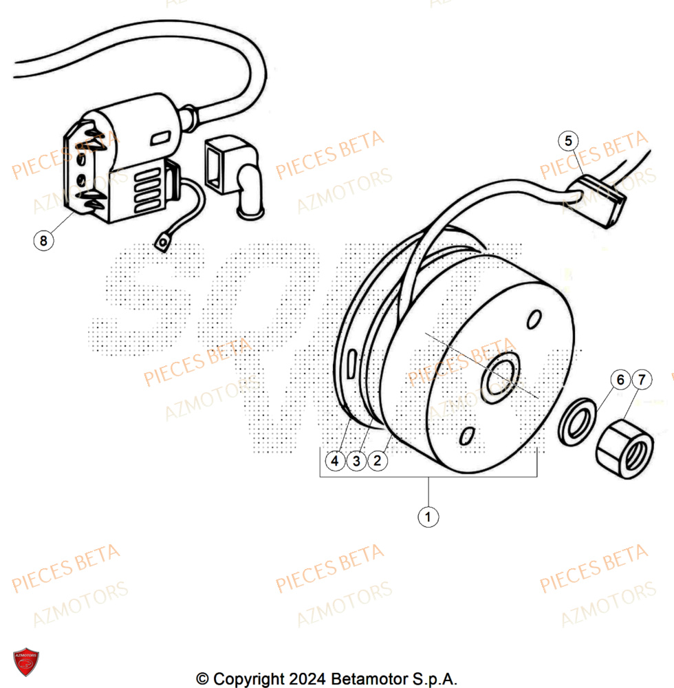 Allumage AZMOTORS Pièces BETA REV 80 JUNIOR - (2025)