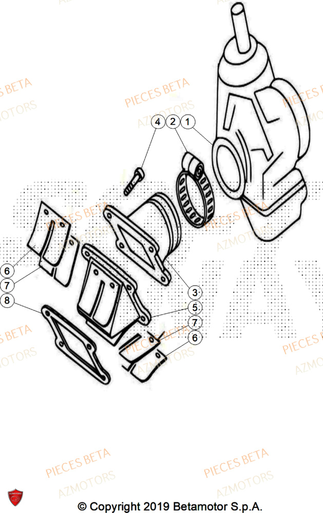 Carburateur AZMOTORS Pièces BETA REV 80 JUNIOR - (2025)