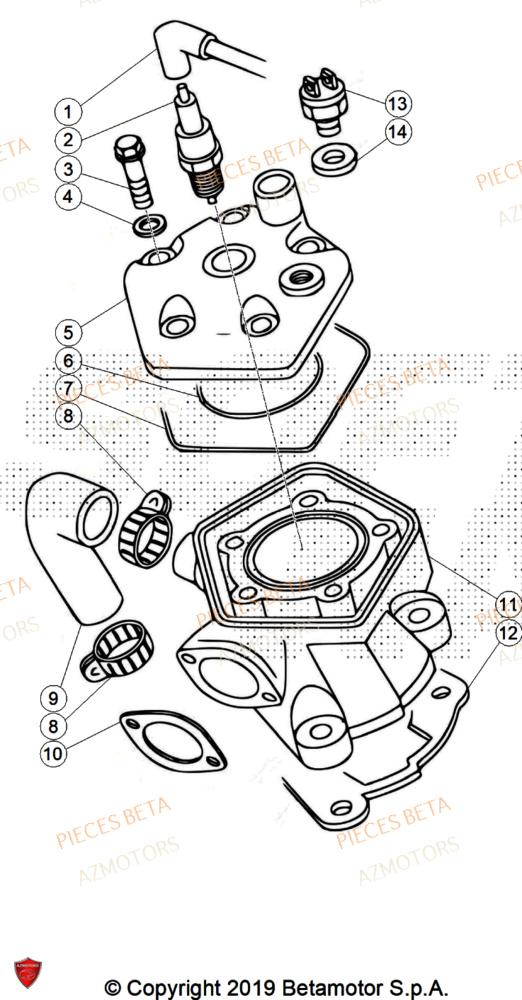 Cylindre AZMOTORS Pièces BETA REV 80 JUNIOR - (2025)