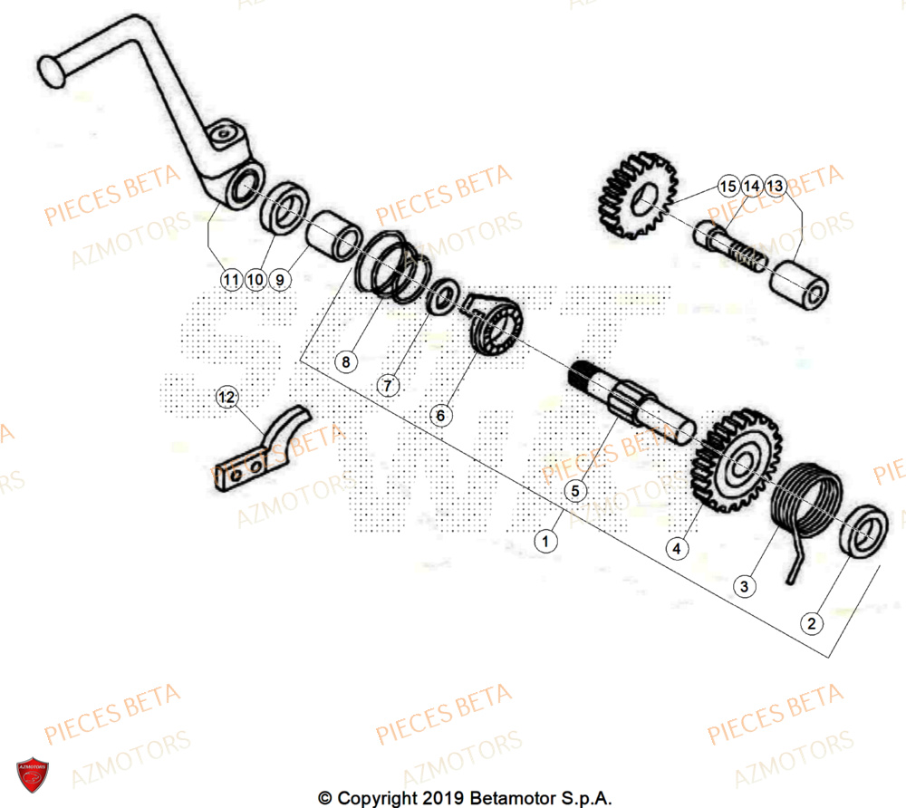 Kick Starter AZMOTORS Pièces BETA REV 80 JUNIOR - (2025)