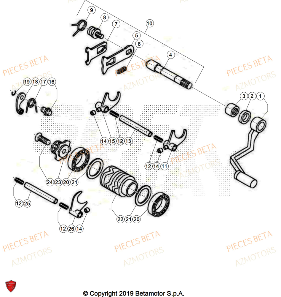 Selecteur De Vitesses AZMOTORS Pièces BETA REV 80 JUNIOR - (2025)