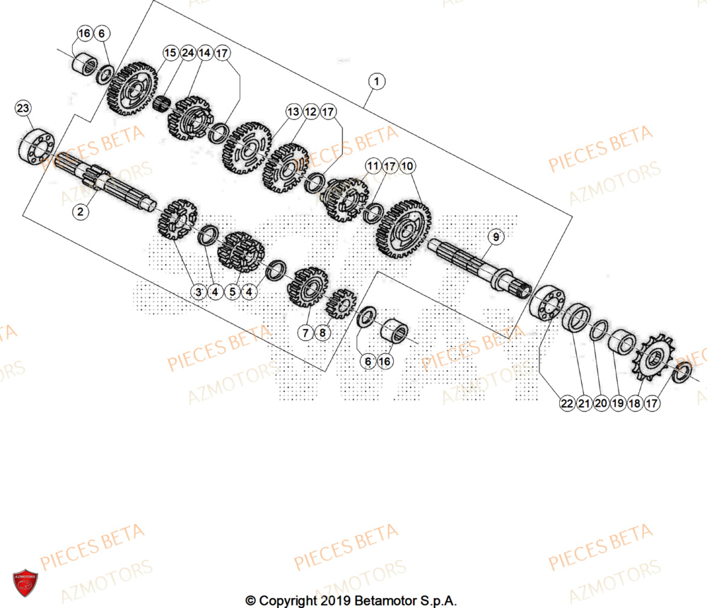 Transmission AZMOTORS Pièces BETA REV 80 JUNIOR - (2025)