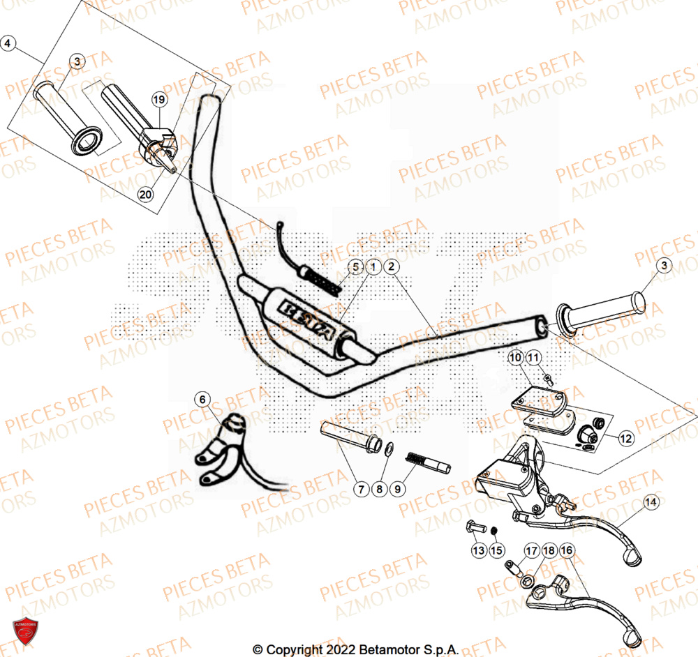 Guidon BETA Pièces BETA REV 80 JUNIOR - (2026)