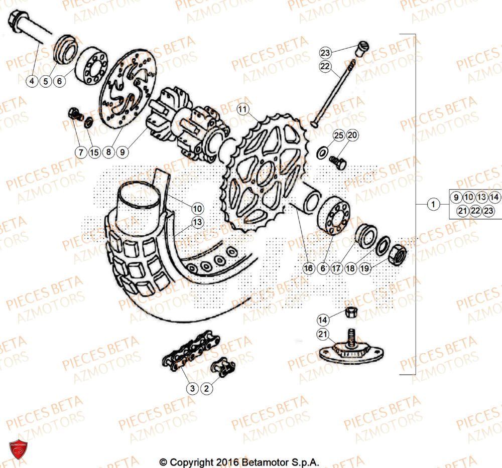 Roue Arriere BETA Pièces BETA REV 80 JUNIOR - (2026)