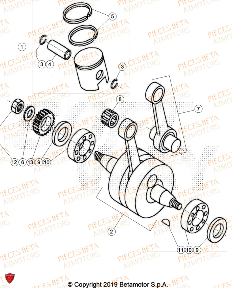 Vilebrequin BETA Pièces BETA REV 80 JUNIOR - (2026)