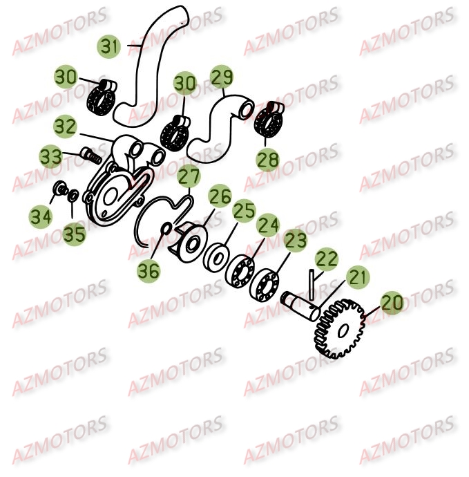 CIRCUIT DE LUBRIFICATION pour REV3-125-05