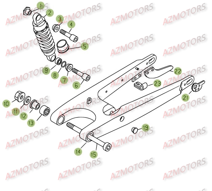 Suspensions Arriere BETA Pièces BETA REV 3-125cc  - [2005]